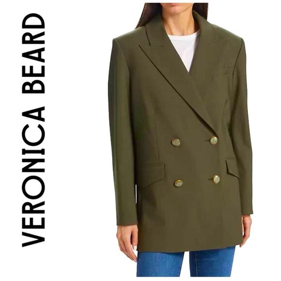 VERONICA BEARD Dickey Jacket Blazer Loden Green oversized New Small - Picture 1 of 10